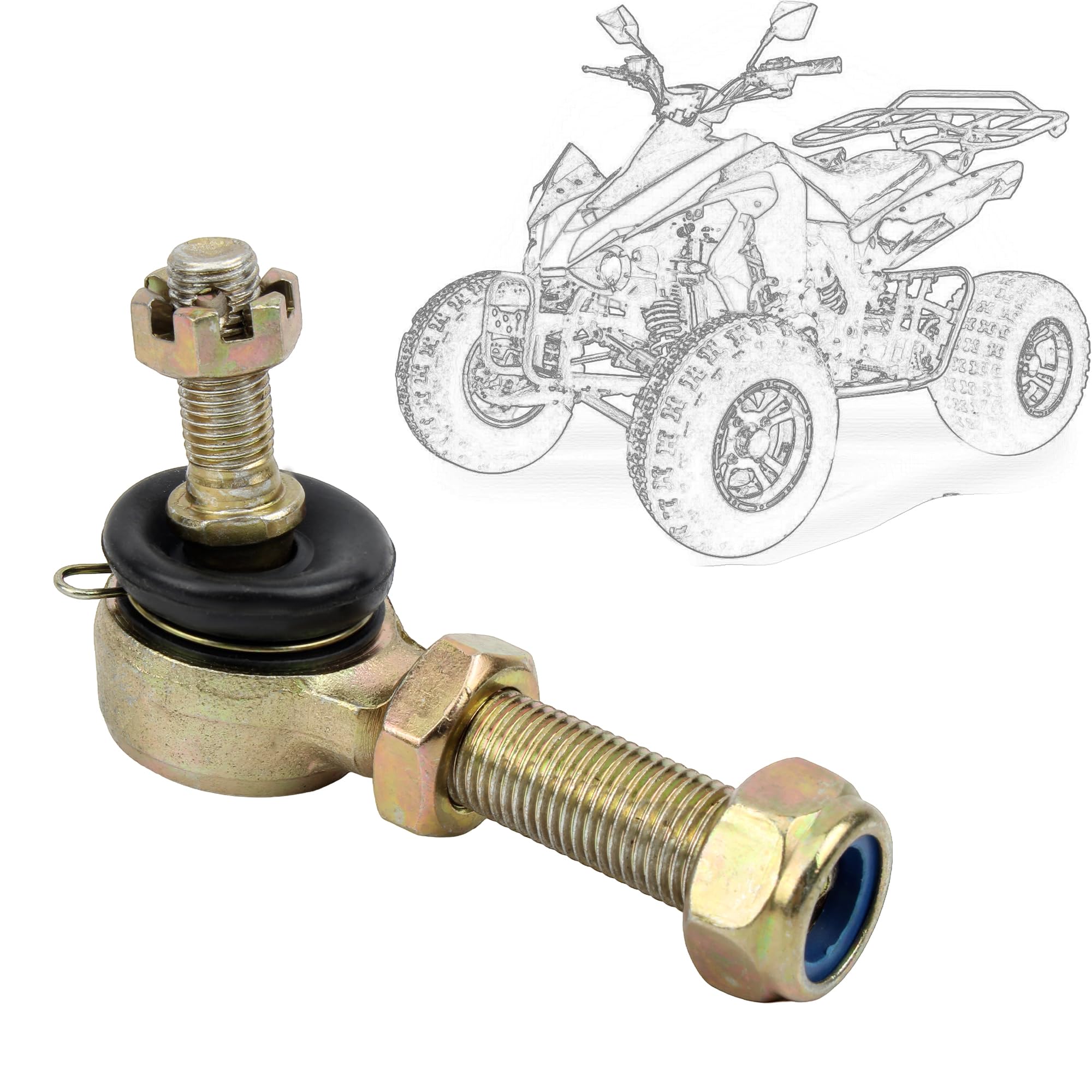 Rotule de biellette de direction réglable M10 x M14 pour quads 50 cc, 70 cc, 90 cc, 110 cc, 125 cc, 150 cc ATV chinois Little Bull