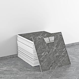20pcs Marble Peel and Stick Waterproof PVC Shower Wall Panels Bathroom Backsplash Tile Stick on Wall for Bedoom, Kitchen 11.8"x11.8" (Dark Gray,19.4 Sq.Ft.)