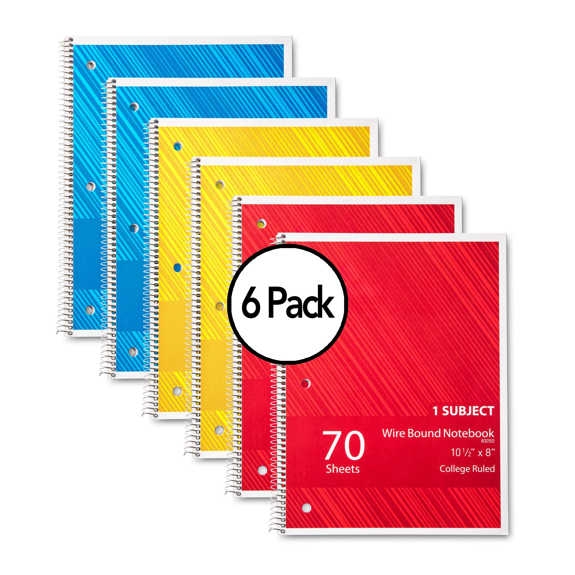 Cahier à spirales pour éviter les pages cornées papier ligné 70 feuilles