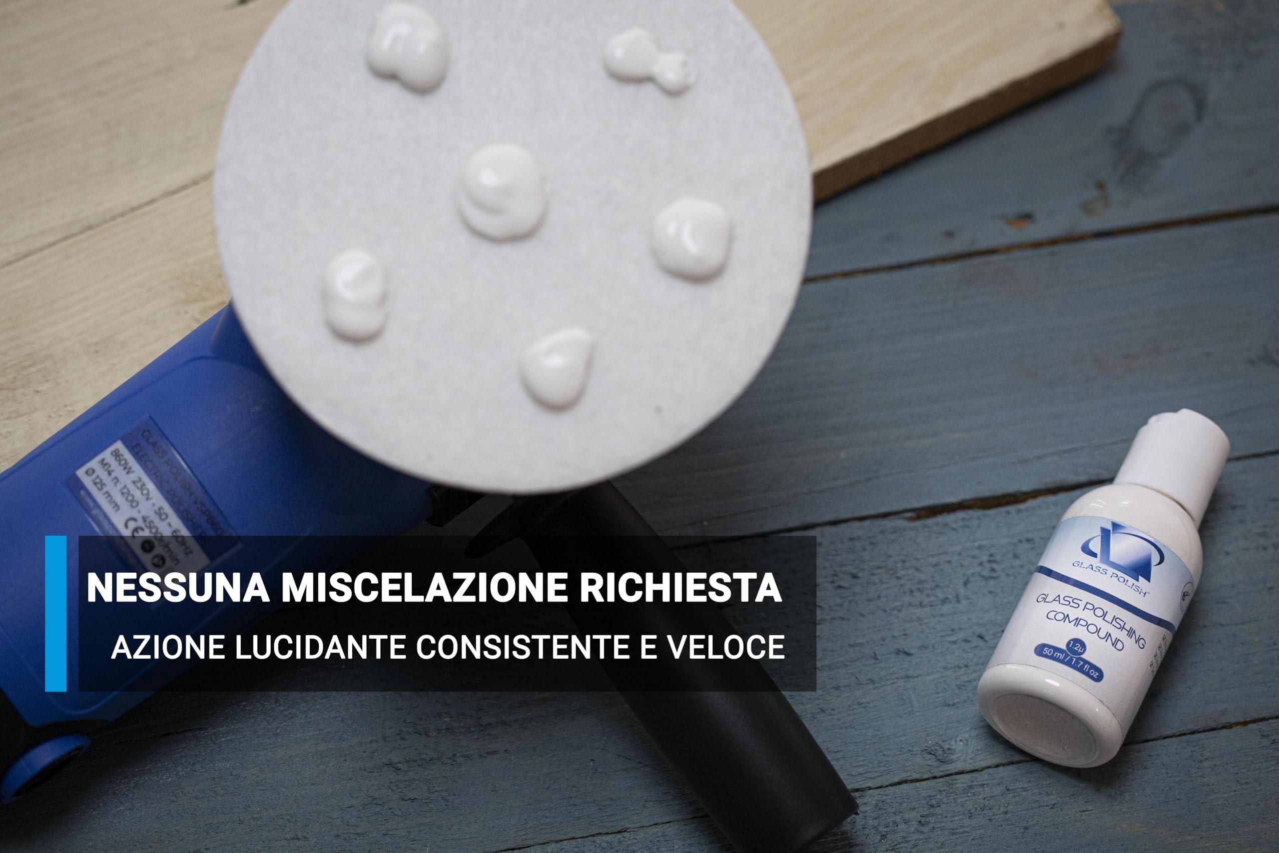 Pasta Lucidante Per Vetri A Base Di Ossido Di Cerio - 250ml, Grana 1.2 Micron, Per Lucidatura Professionale