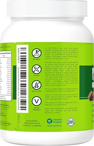 Vista 14 de NATURELO Proteína vegetal en polvo, vainilla, 0.78 oz de proteína, sin OMG, vegano, sin gluten, lácteos o soja, sin sabores artificiales, colorantes