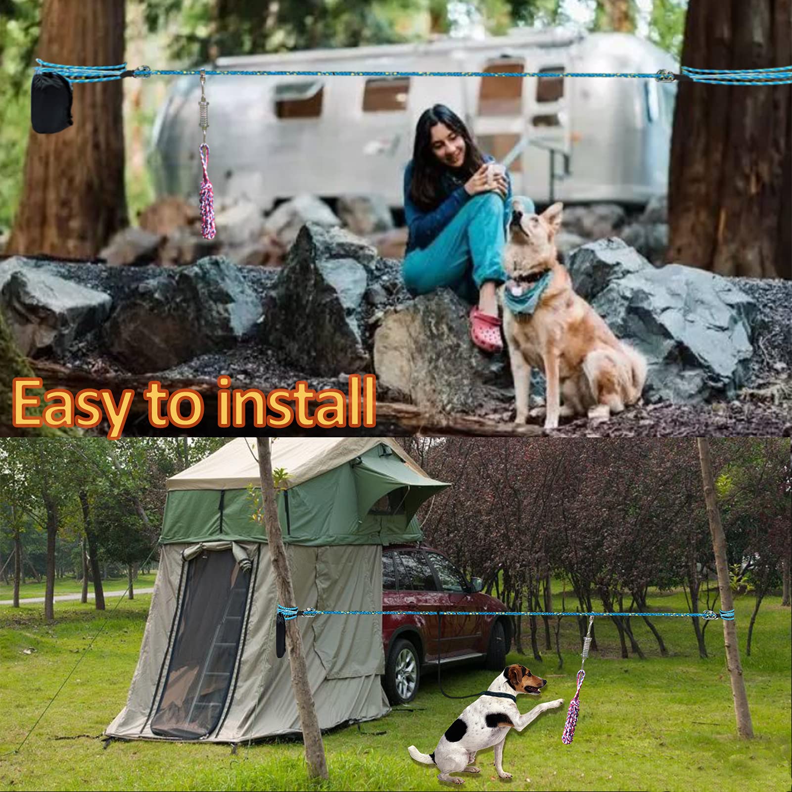 Dog Camping Snagle Paw Dog Tie Out Runner For Yard,Trolley System