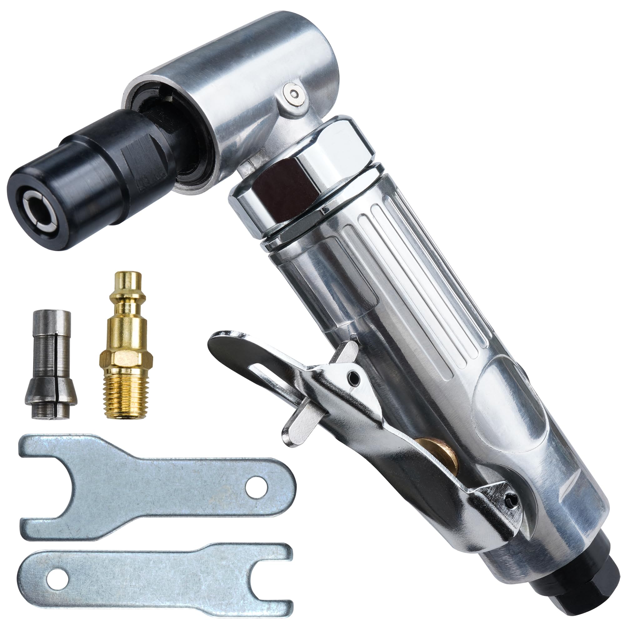 Photo 1 of 1/4-Inch Angle Air Die Grinder, 90° Angled Pneumatic Die Grinder, 20000 RPM Mini Air Grinder, Compact Polished Color Pneumatic Grinder for Grinding, Cutting & Polishing