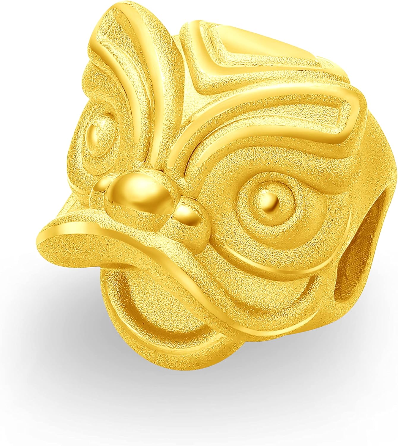 CHOW TAI FOOK 999 Pure 24k Gold Handsome Dancing Lion Head Beads Charm