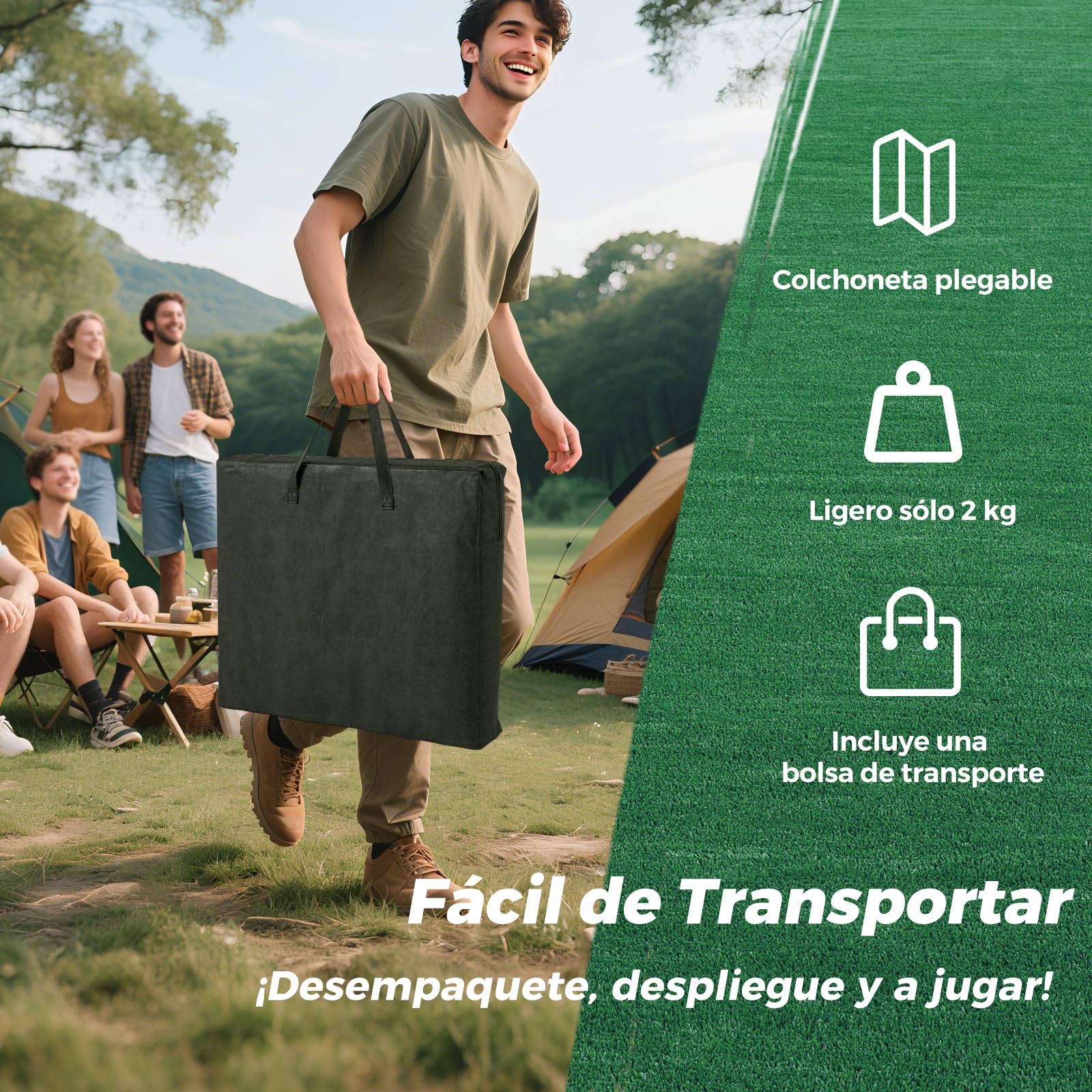COSTWAY Juego de Golf Pong, Alfombra de Putting de 332 cm con 2 Putters Ajustables, 6 Bolas y 12 Tapas para Agujeros, Alfombra de Entrenamiento de Golf Interior Exterior Oficina (Estilo 2)