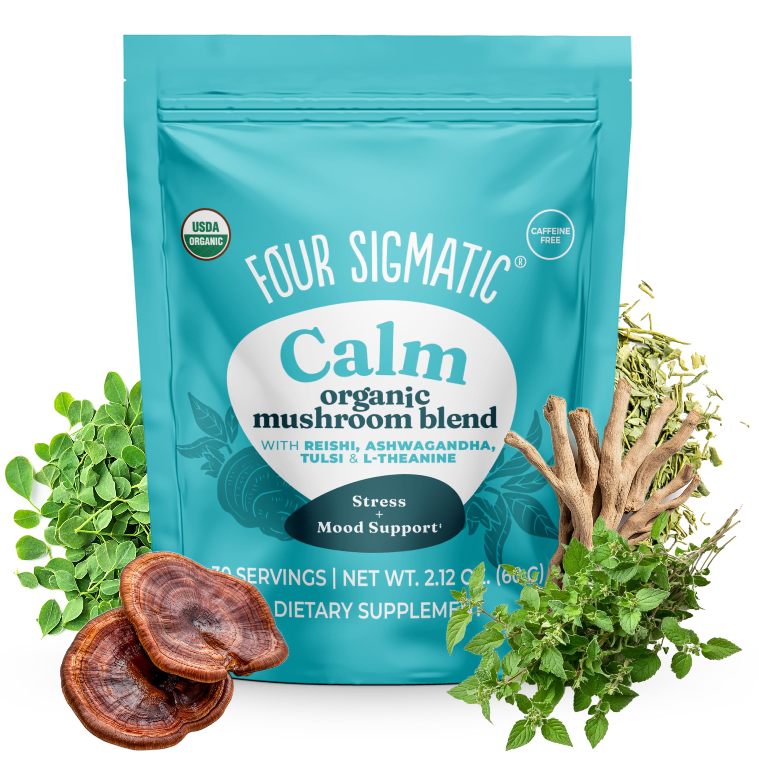 Four Sigmatic Adaptogen & Mushroom Blend Balance Mix – Adaptogen Complex with Ashwagandha, Moringa, Holy Basil, Reishi, Chaga & More