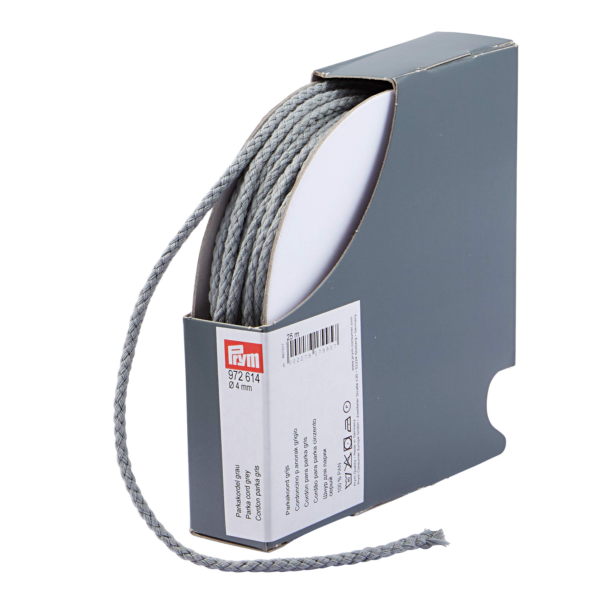 Prym Anorak And Park Cord 4 Mm Grey, 100% Pan, Gray, Ø