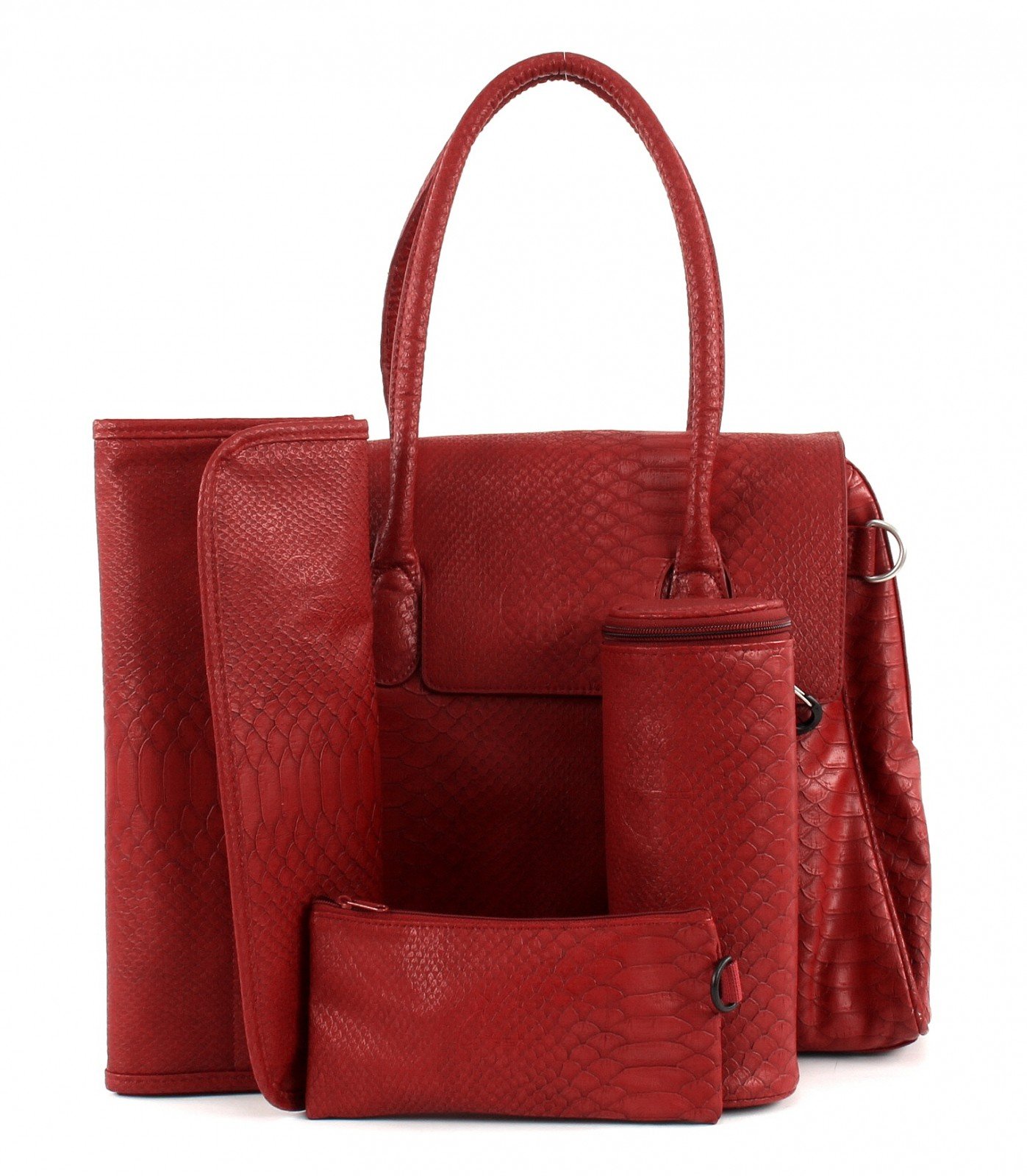 LÄSSIG Baby Wickeltasche Babytasche Stylische Tasche inkl. Wickelzubehör/Tender Brief Bag Red Dragon