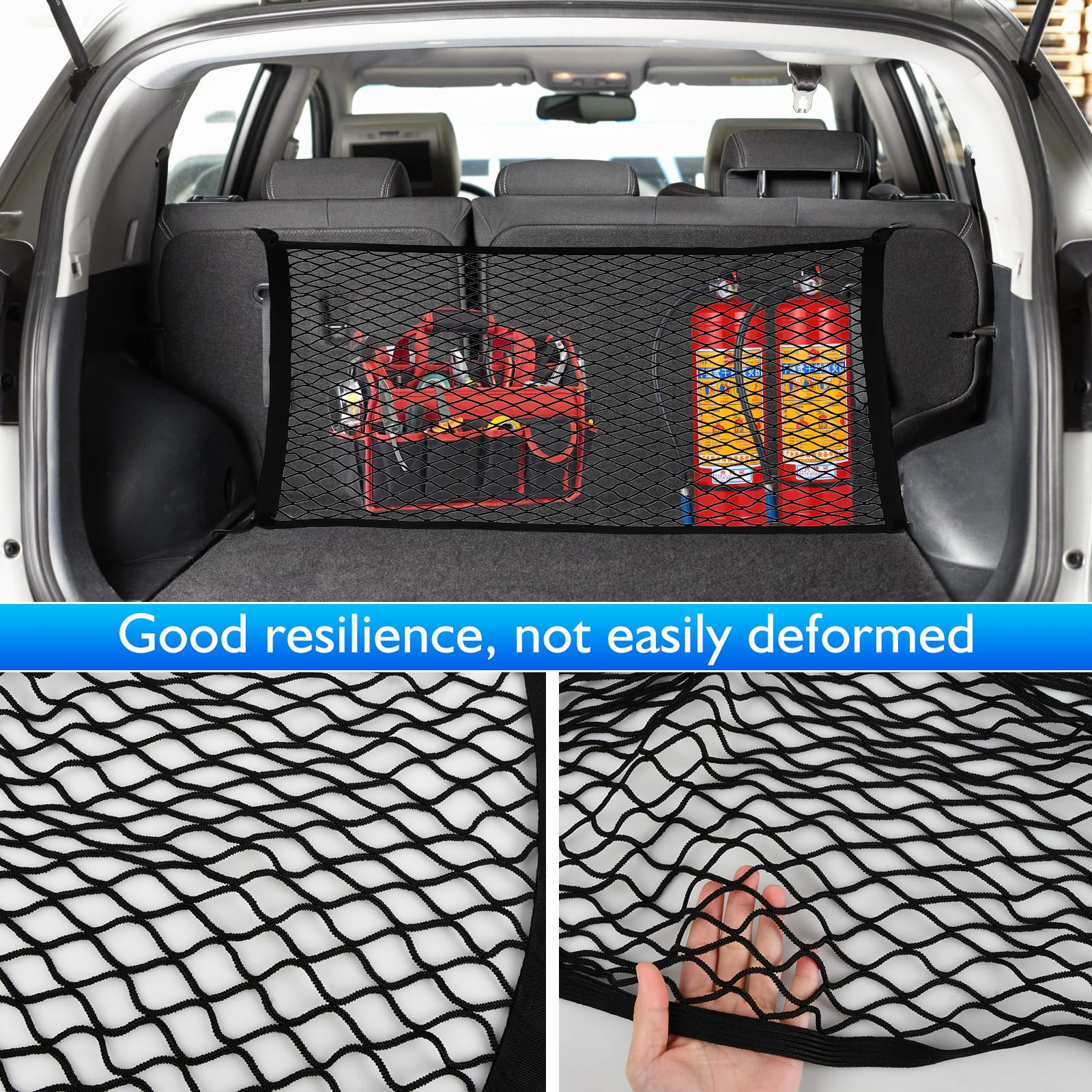 1 pz Organizer per bagagli per rete da carico per bagagliaio per RAV4 2020 nero Auto Elastic