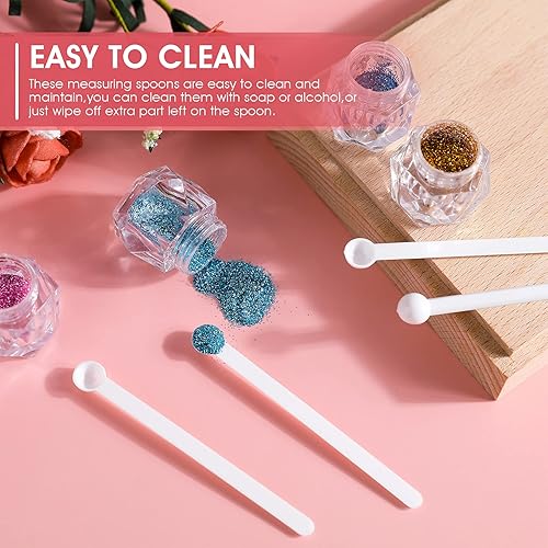 Miniatura 5 de Prasacco 32 cucharaditas de 132 cucharaditas de 0.15 mL mini cucharas medidoras micro cucharadas para frascos pequeña cuchara de plástico para