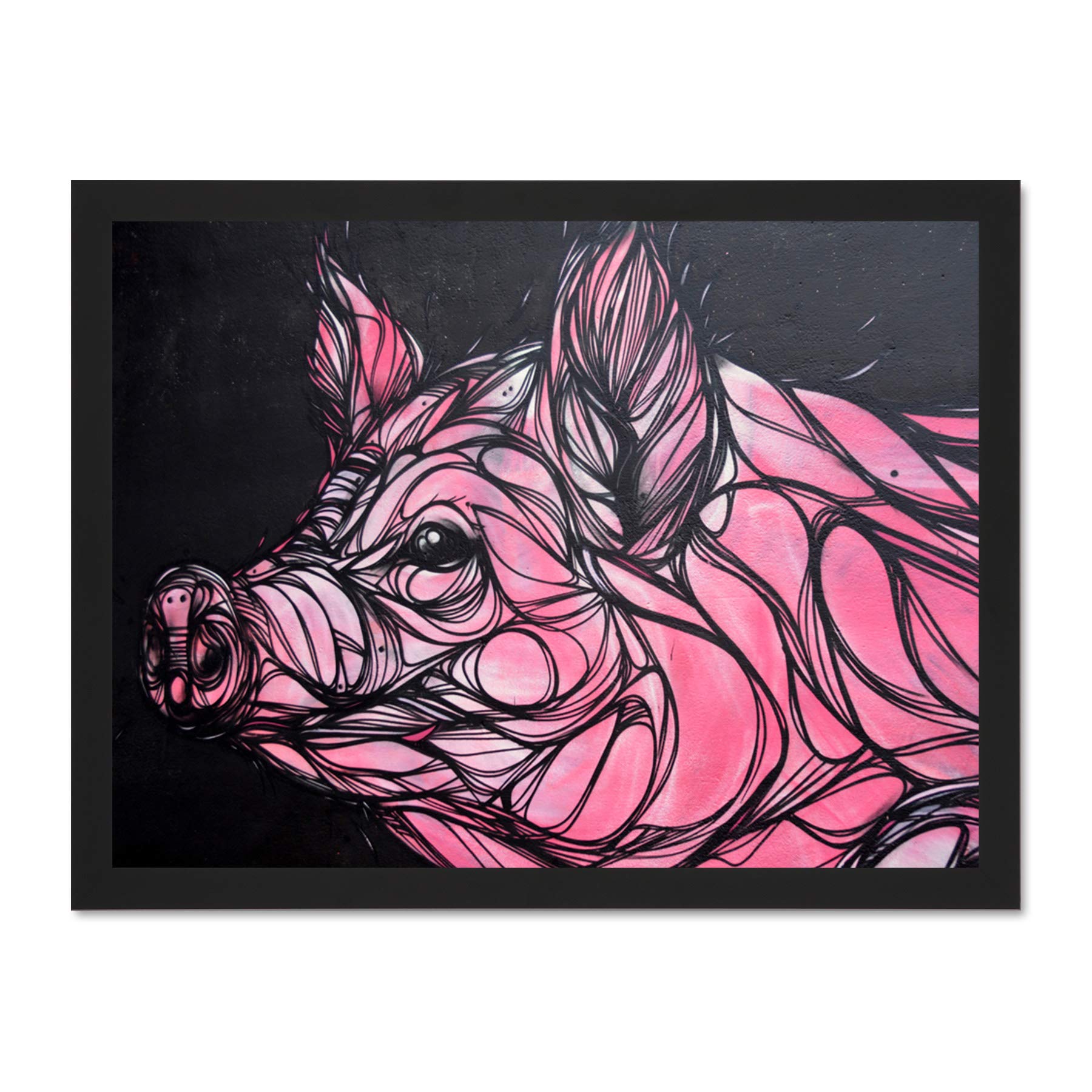 Graffiti Pig Piglet Large Framed Art Print Poster Wall Decor 18x24 inch