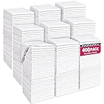 TEAWOO White Microfiber Cleaning Cloths Bulk-400 Pack, Microfiber Towels Bulk, Towels for Cars, Cleaning Rags White (12x12 inches)