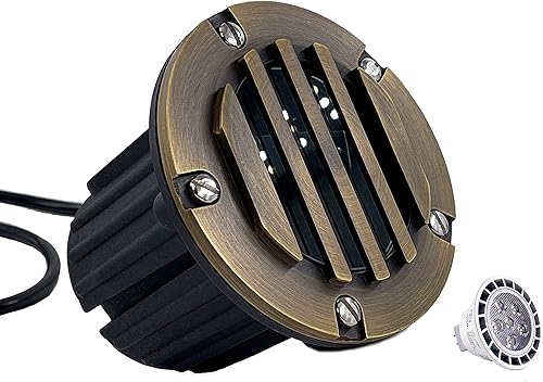 Luces LED de bajo voltaje para iluminación de paisaje, 112  Latón macizo en luces de suelo para exteriores, hogar y jardín de larga duración,