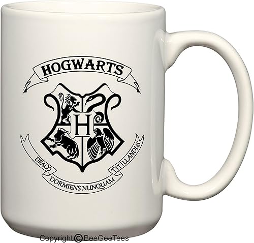 Hogwarts – Harry Potter té o café taza 15 oz taza para Wizards por beegeetees 00431