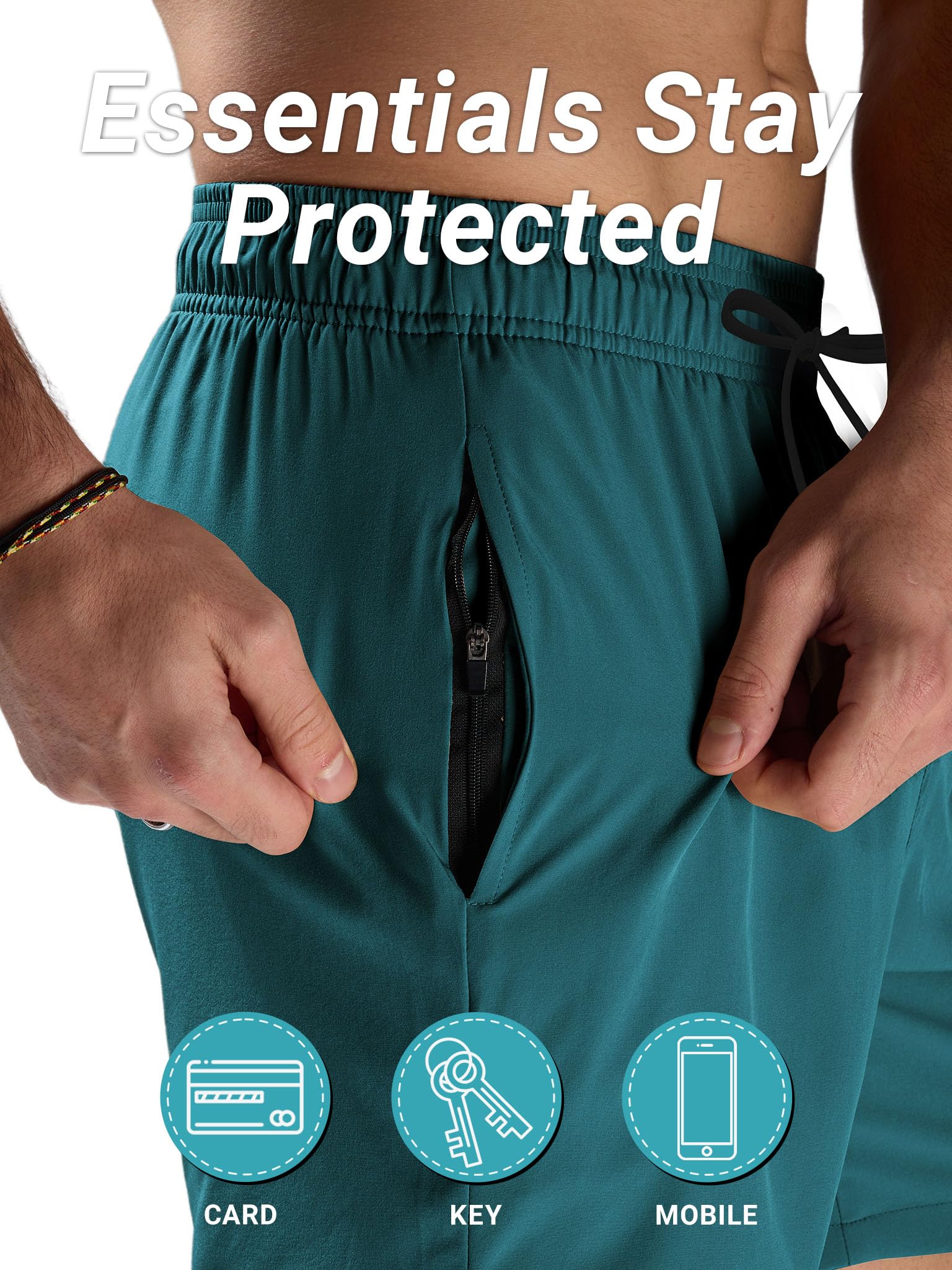 Arcweg Pantaloncini da Bagno Uomo Asciugatura Veloce Calzoncini da Bango Mare Beach Costume da Bagno Fodera Rete con Taschino e Coulisse Trunks