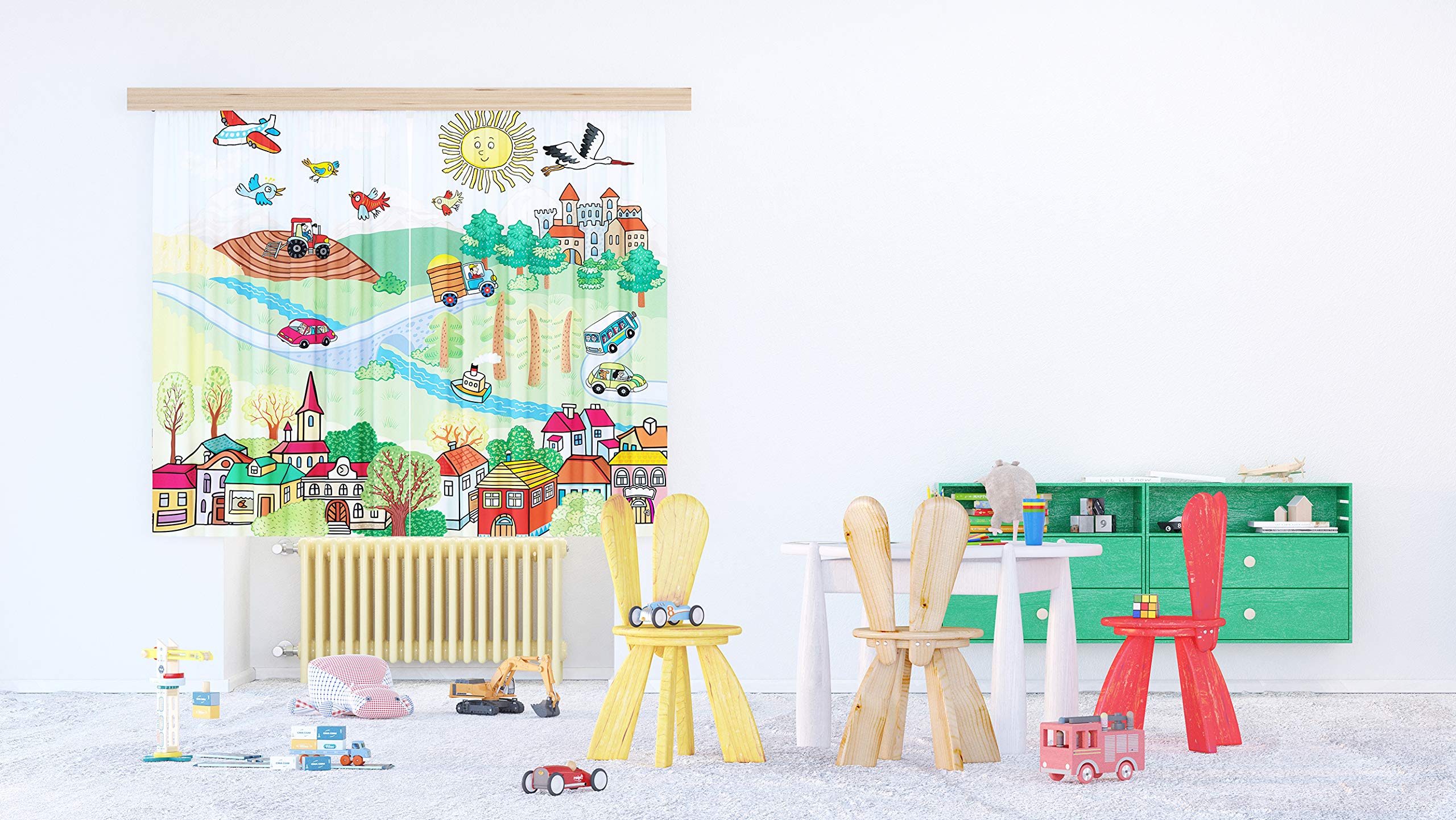 AG Design Tenda A Due Parti Con Stampa Foto 3D | 180x160 Cm | Leggera, Opaca, Colori Vivaci | Prodotta In Europa