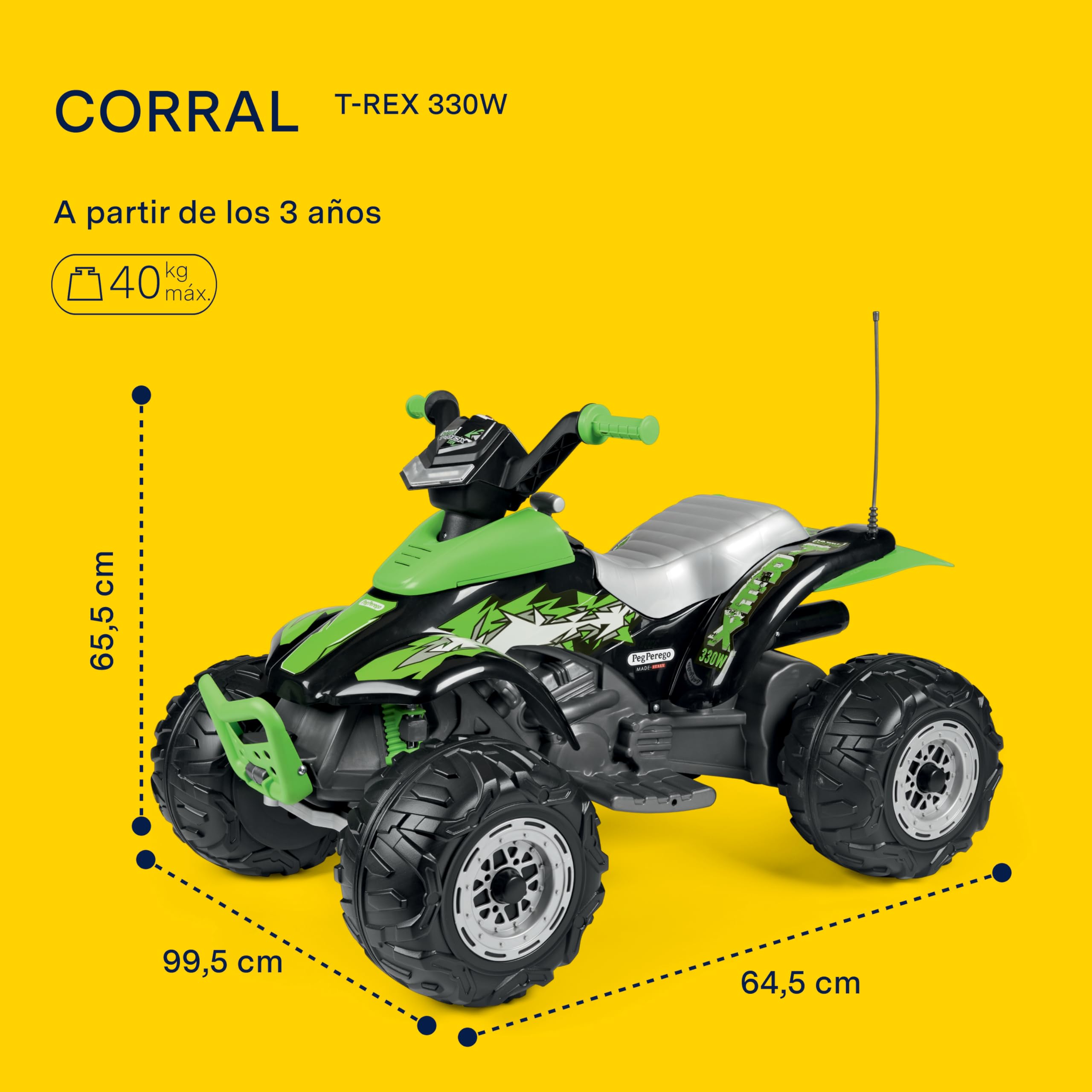 Peg Perego Corral T-Rex 330 W, Rojo, 99.5 x 64.5 x 65.5 cm, IGOR0100