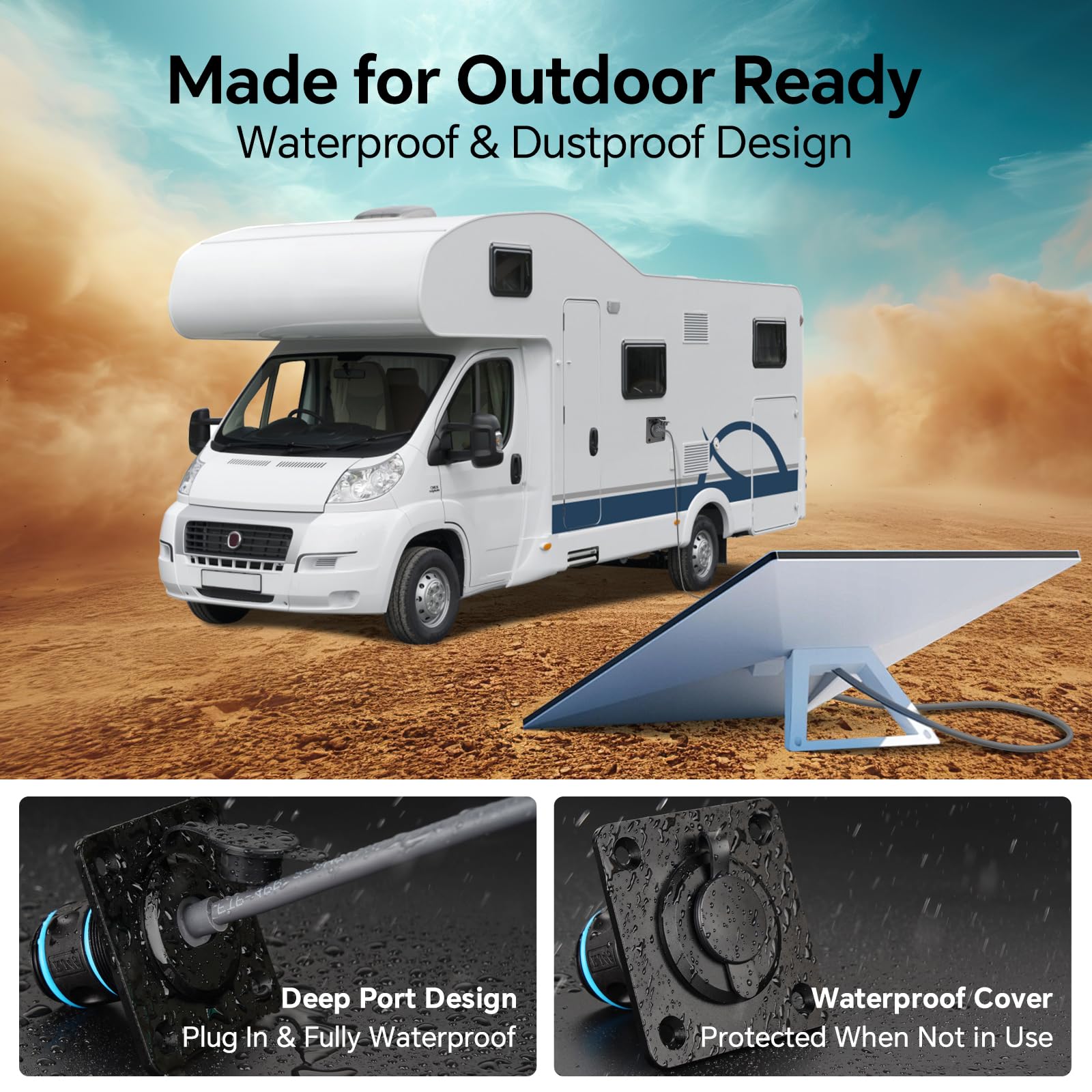 Aluminum Pass Through Wall Socket for Starlink Gen3, RJ45 CAT6 Ethernet Female to Female IP68 Waterproof Bulkhead Panel Socket, Ideal for RV Camper Boat Trailer Off-Grid - 5