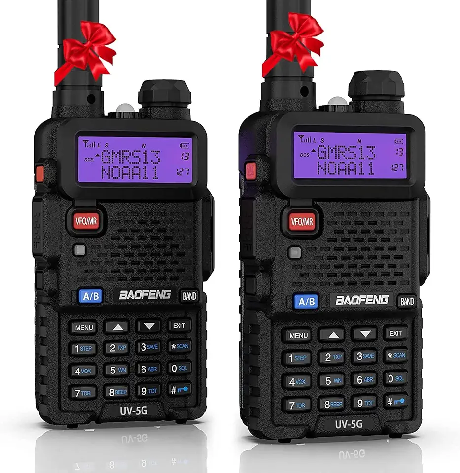 BAOFENG Rádio UV-5X GMRS, rádio bidirecional compatível com repetidor GMRS, com alertas meteorológicos e varredura NOAA, rádio portátil recarregável de longo alcance, 2 peças