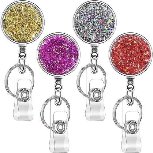 Soporte retráctil, carretes de insignias, carrete de plástico ligero, clip para cinturón para enfermera, voluntario, profesor, estudiante (paquete