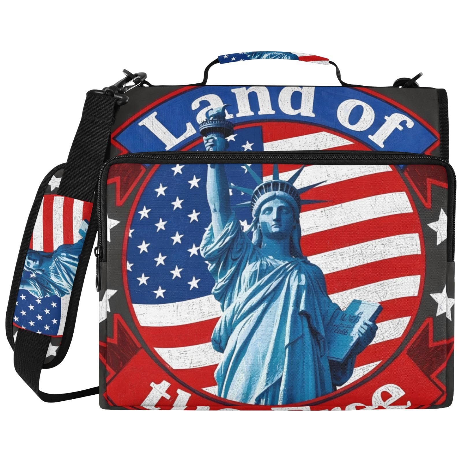 Liberty USA Art Print Zipper 3 Ring Raccoglitore Bag
