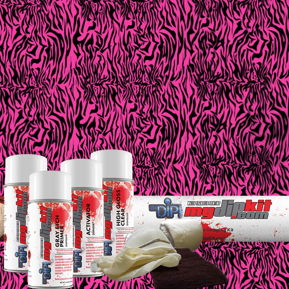 Hot Pink Zebra Hydrographics Kit MyDipKit - My Dip Kit - AP-821-Hot-Pink - Water Transfer Printing Kit (Entry Level)