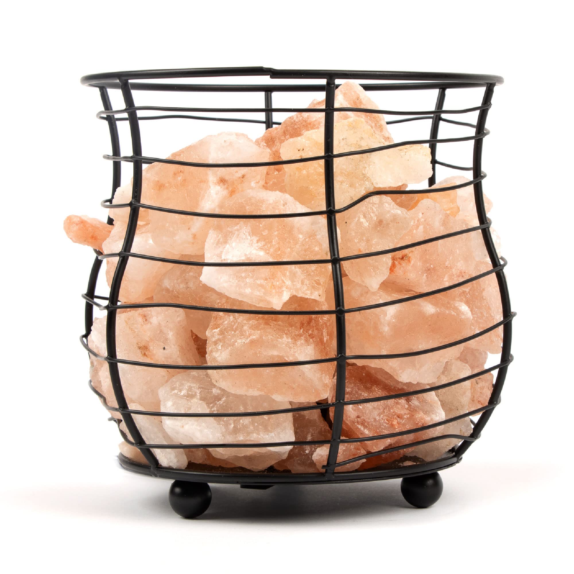 Myga Fire Pit Salt Lamp - Pink Himalayan Crystal Rock Salt - Hand-Carved - Dimmer Switch - 3-5kg