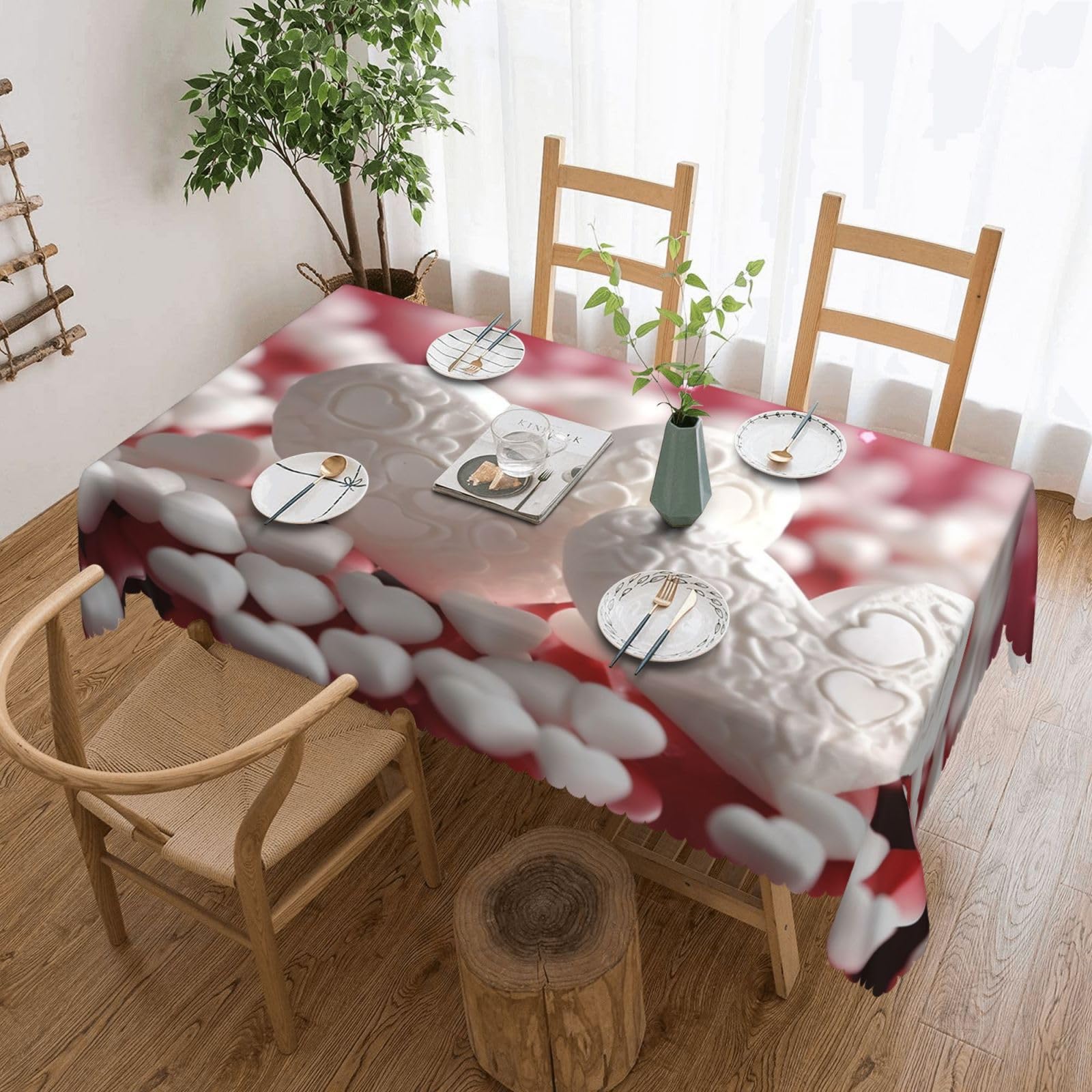 Nappe rectangulaire imperméable blanche 137x183 cm anti-huile lavable