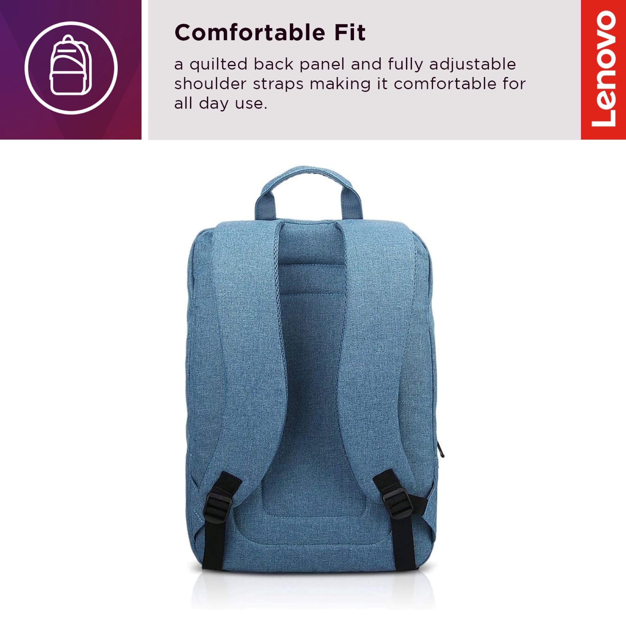 Lenovo Laptop Backpack B210, 15.6-Inch Laptop/Tablet, Durable, Water-Repellent, Lightweight, Clean Design, Sleek for Travel, Business Casual or College, GX40Q17225, Black — Amazon image 17