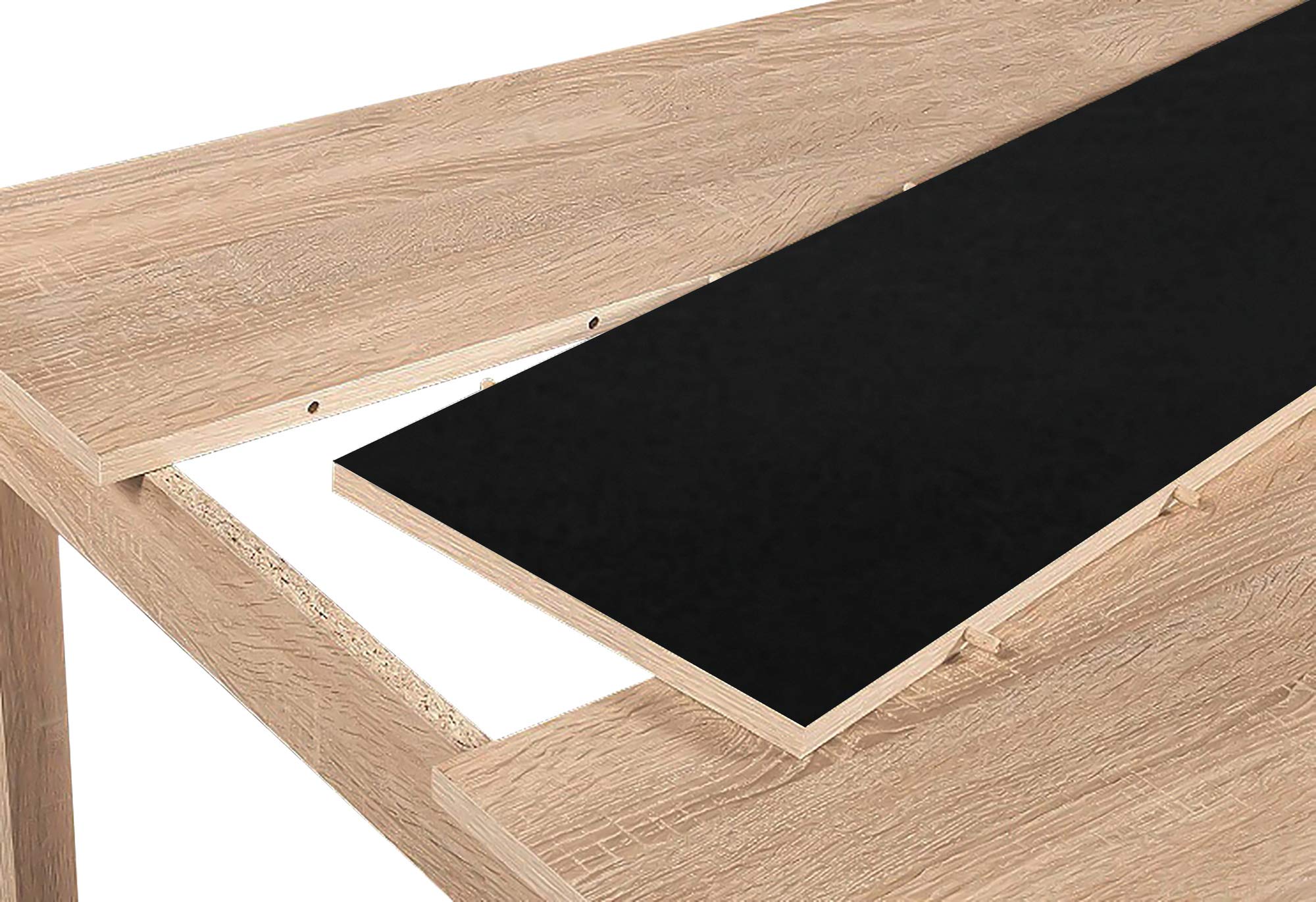 byLIVING Esstisch NORI, Küchentisch in Eiche-Optik, 120 x 80, H 75 cm | Einlegeplatte wendbar in schwarz oder weiß, großer Tisch