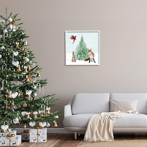 Vista 28 de Stupell Industries Árbol de Navidad decorado con copos de nieve, diseño de Grace Popp Lienzo envuelto en galería