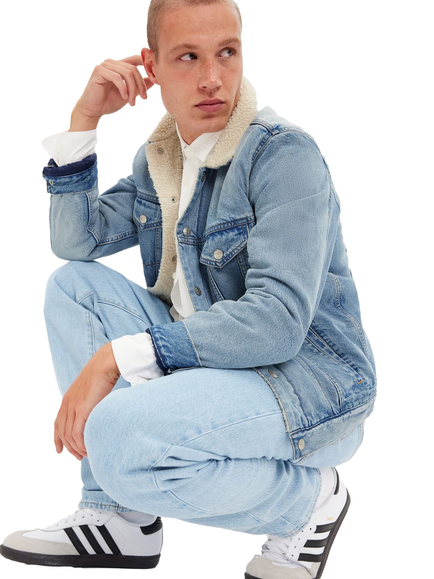 GAP mens Icon Sherpa Denim Jacket