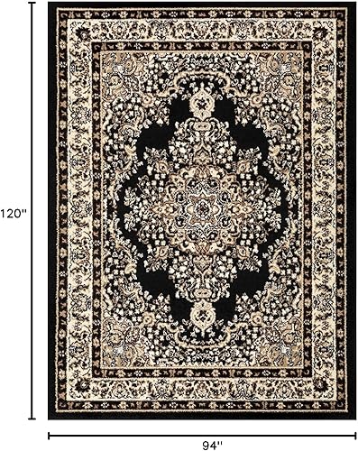 Vista 93 de Antep Rugs - Alfombra oriental de 5 x 7 con medallón tradicional para interior Siesta (beige crema, 5 pies 3 pulgadas x 7 pies)