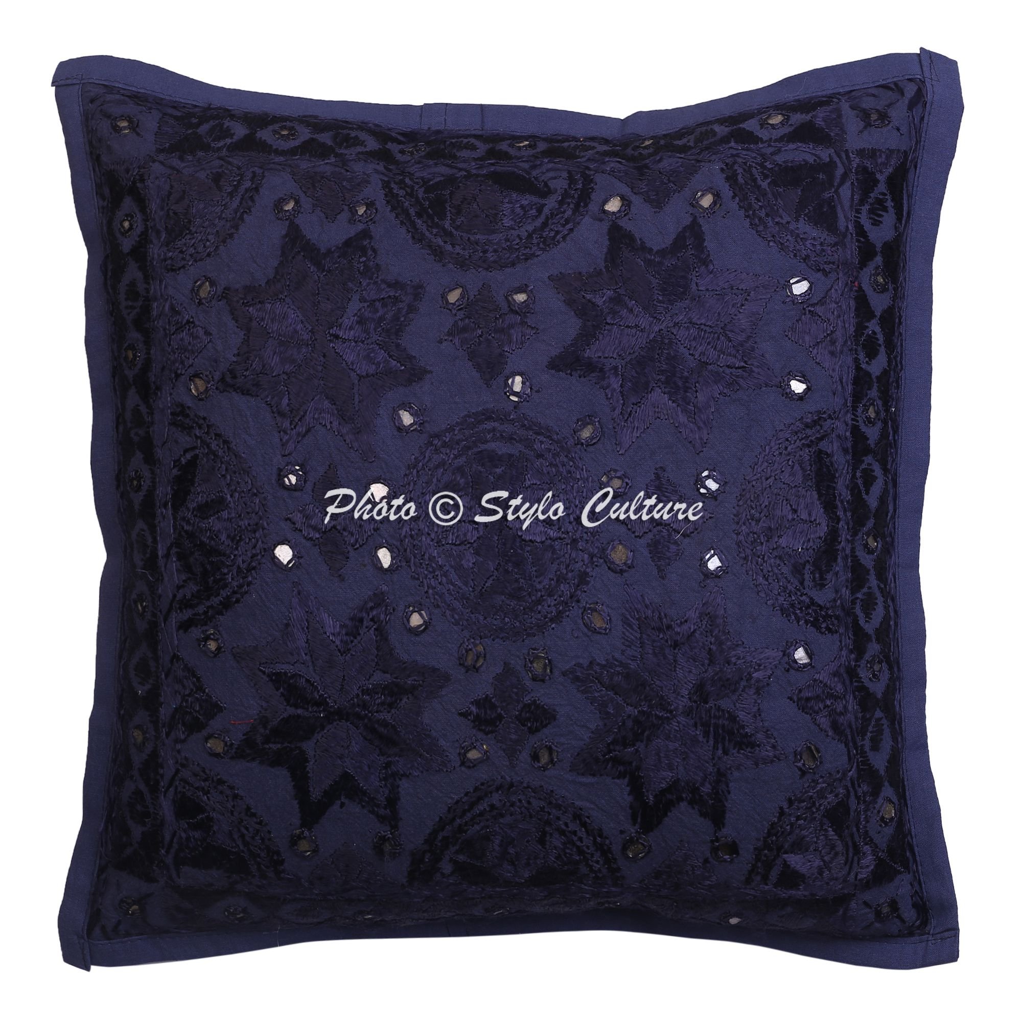Fundas Cojín 40x40 Cm Algodón Estampado Tropical - Pack De 5, Color Morado, Estilo Bohemio