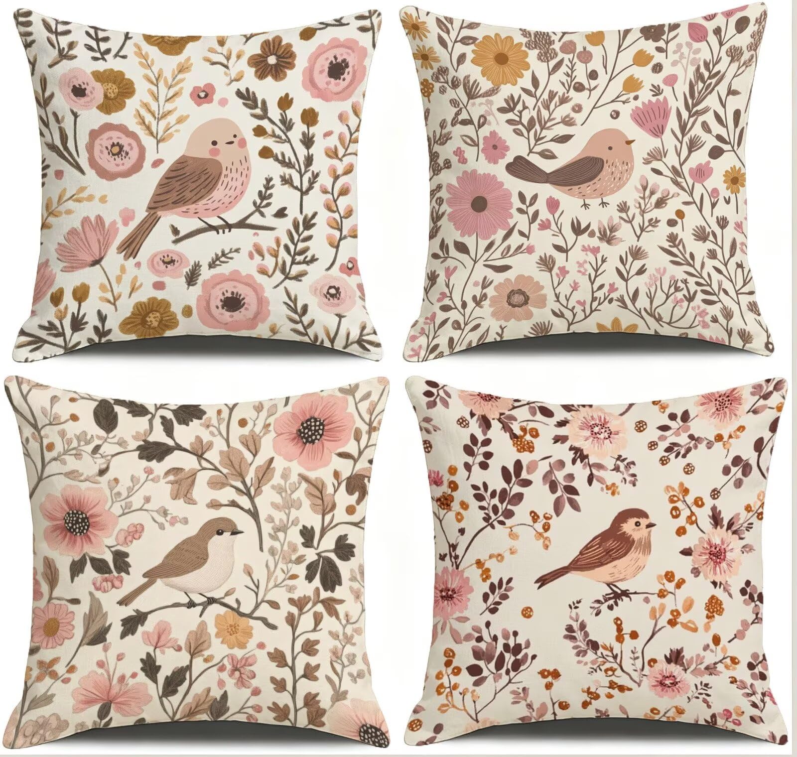 Coussin Exterieur Rose Lot de 4,Housse Coussin Exterieur, Cod-0000744