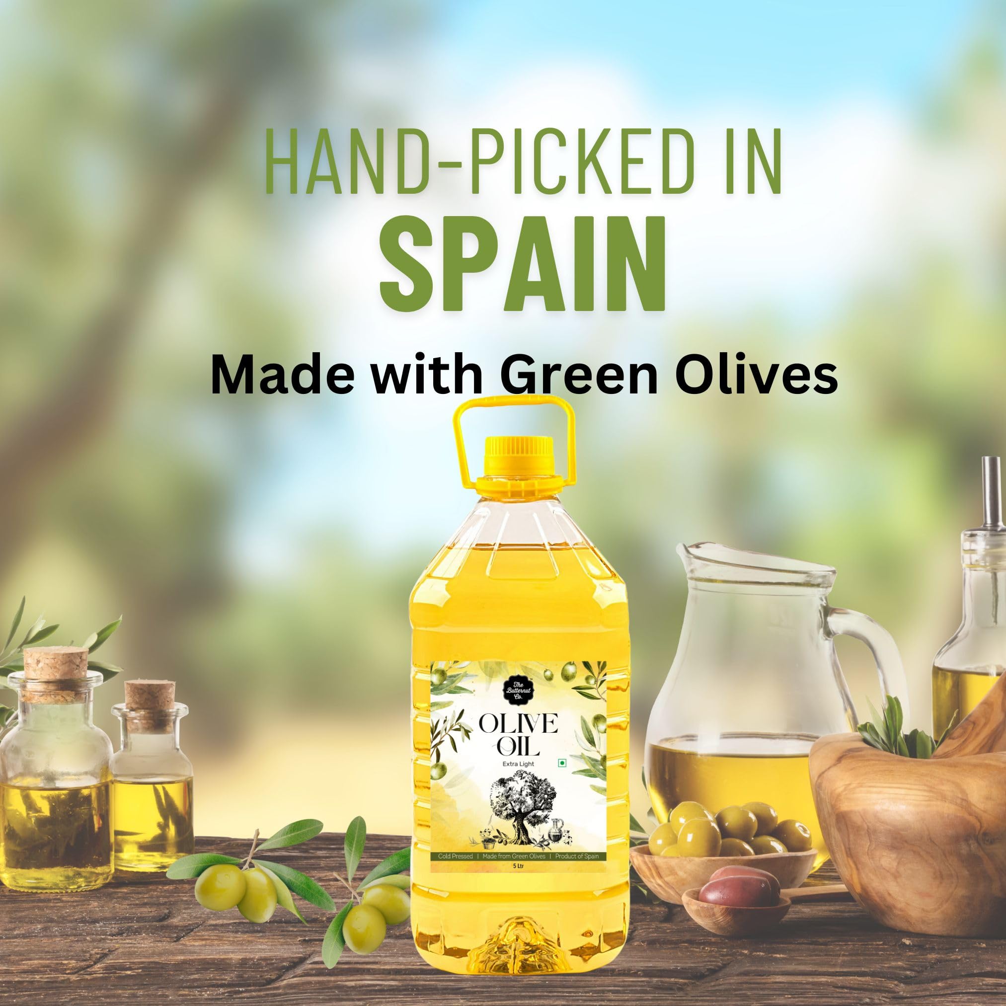 The Butternut Co. Cold Pressed Extra Light Olive Oil, Premium Cooking Oil, Perfect for Frying, Dressing, Garnishing and Drizzling on Salads, Good for Health, Digestion and Heart, Daily Use, 5 Litres - Image 6 thumbnail