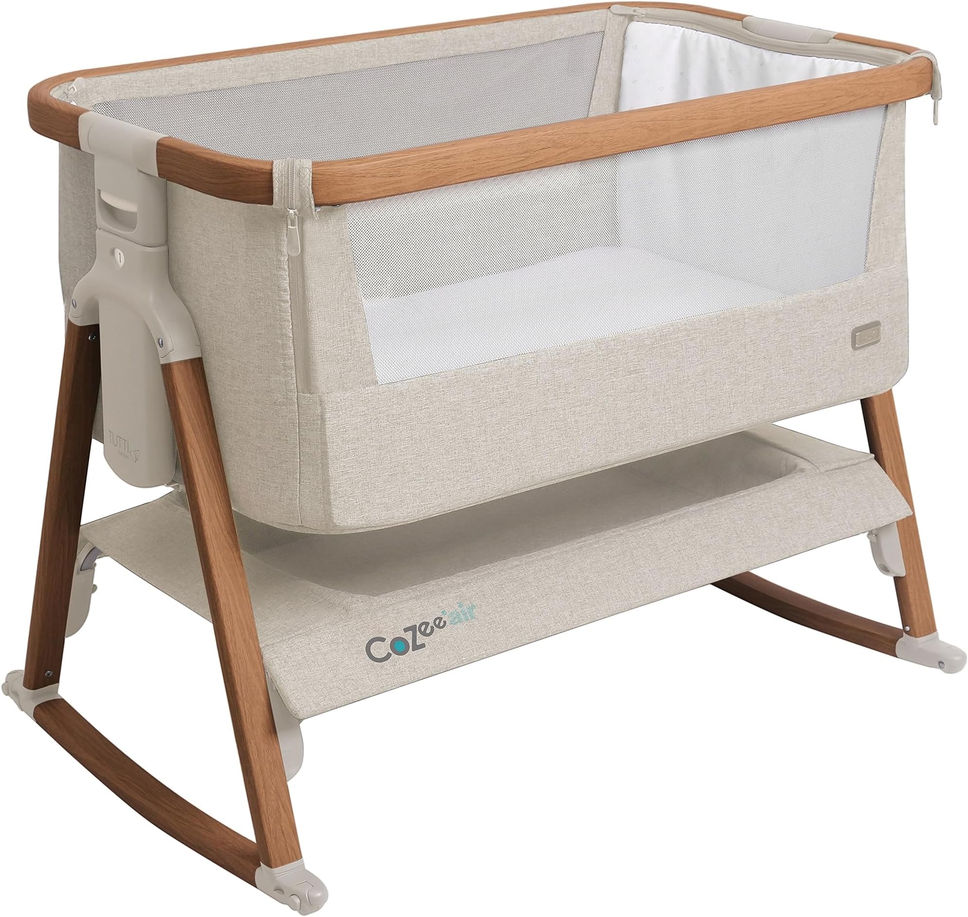 Tutti Bambini CoZee® Air Bedside Crib/CoSleeper Rocker with Breathable Window, Travel Bag and