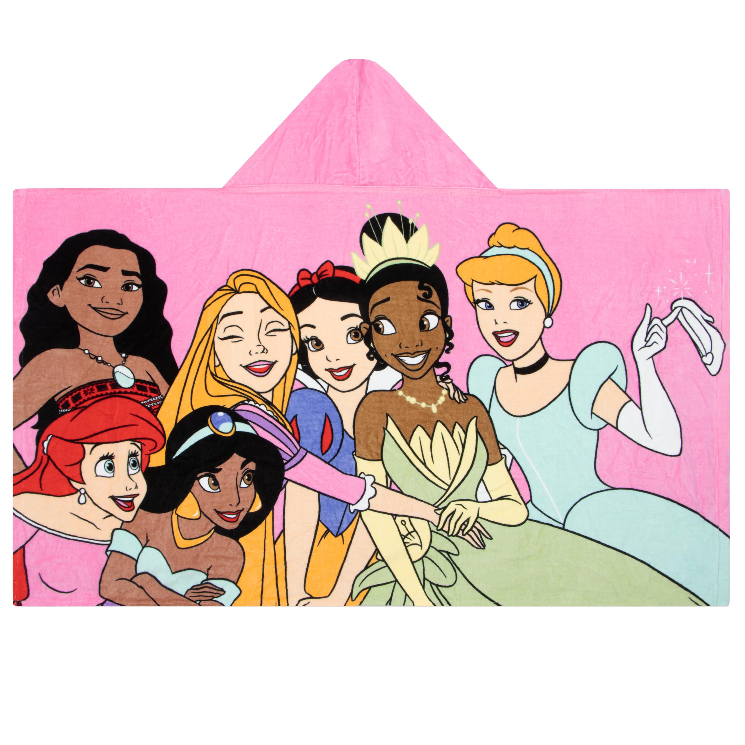 Disney Princess Accappatoio Bambina, Telo Mare Cotone Per Bambina, Asciugamano Mare Piscina O Bagno, Rosa, One Size