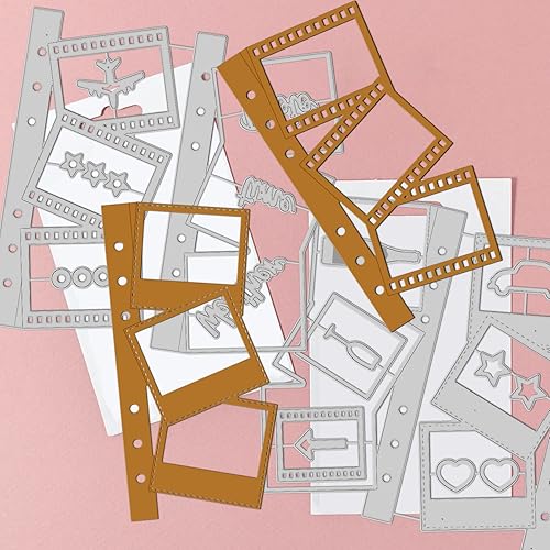 Miniatura 3 de GLOBLELAND Troqueles de corte clásico retro con marco de fotos de bolsillo, marco de fotos, marco de fotos, clip de papel, troqueles de metal