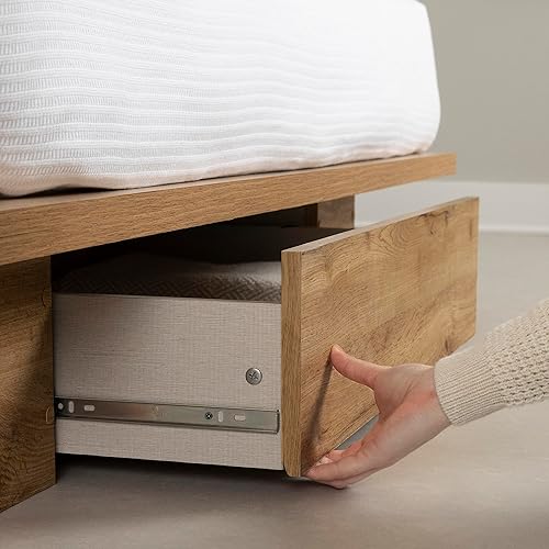 Miniatura 6 de South Shore Cama de plataforma Musano Nordik Oak, urbana moderna