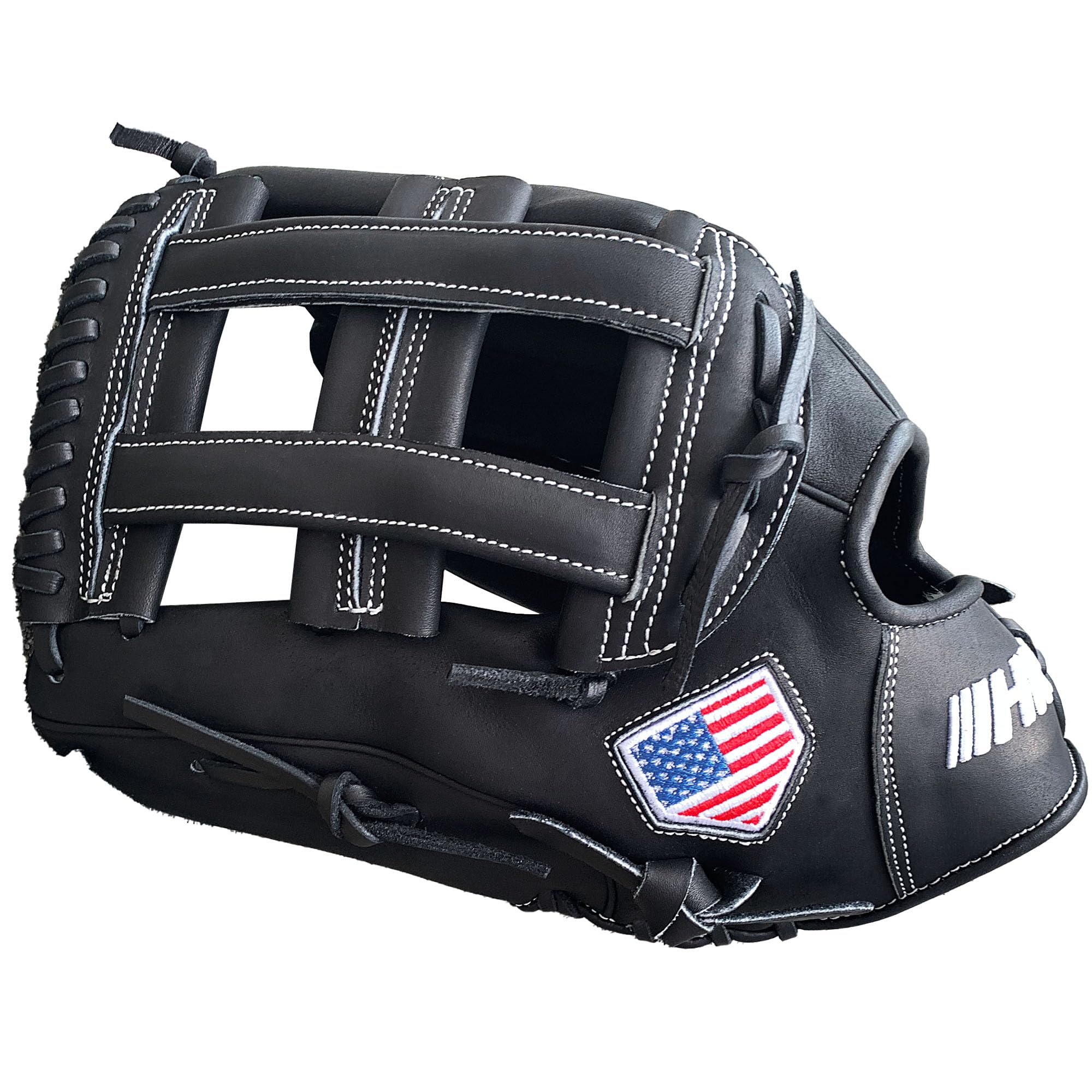 Hit Run Steal All-American Softball Glove - Barnstormer Leather Mitt For Catcher, First Base, Infielder, Outfielder (Left & Right Hand)