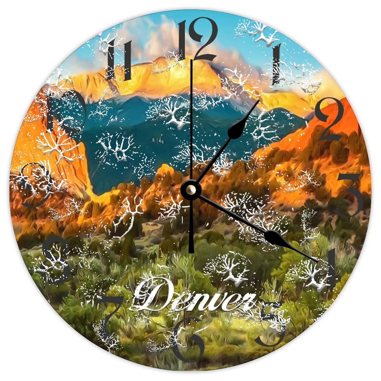 Horloge murale ronde en bois Denver City pour sublimer la décoration vintage d'une cuisine