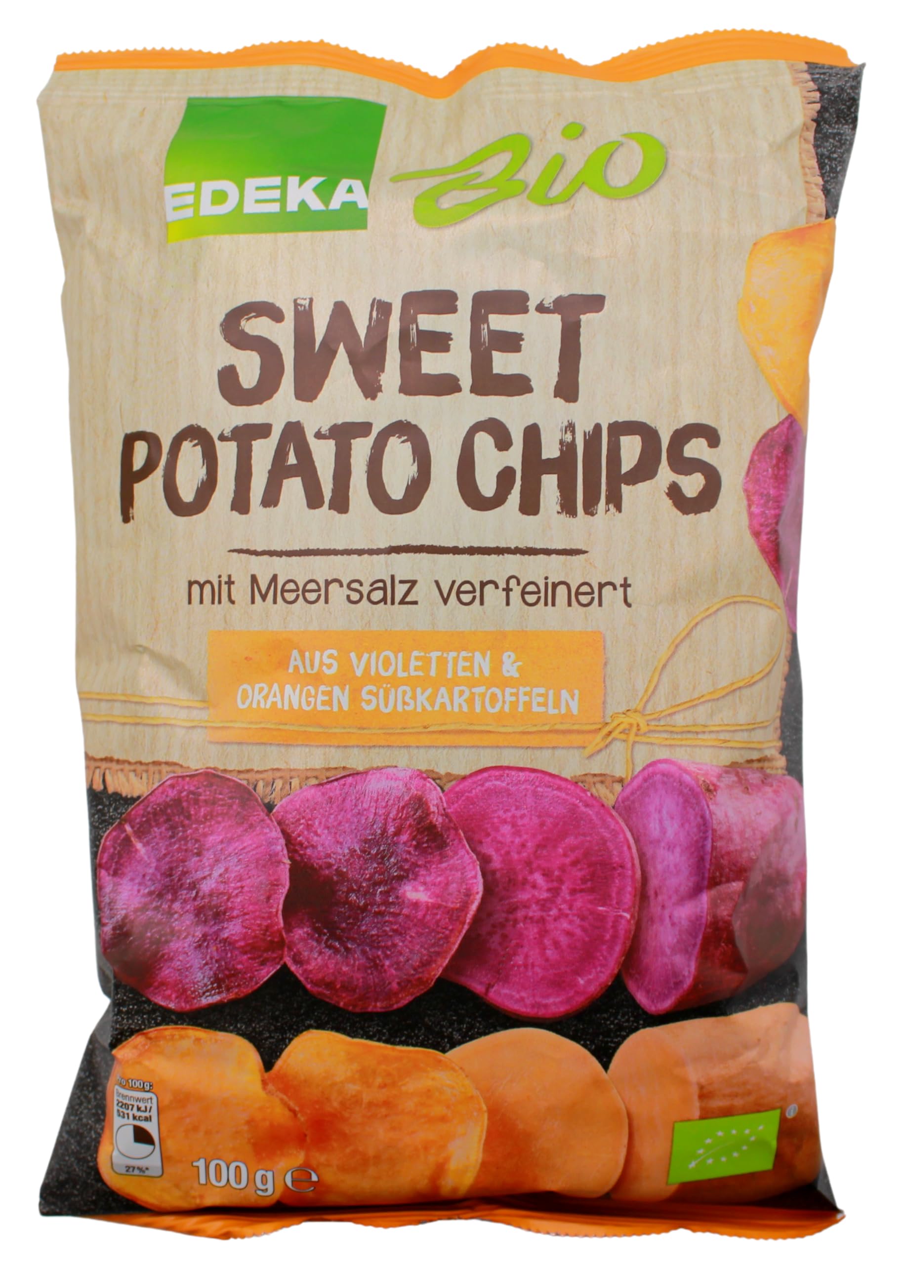 Bio Sweet Potato Chips mit Mehrsalz, 20er Pack (20 x 100g)