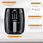Gourmia Air Affichage numérique de l'étuve de Fryer 5 Quart Large AirFryer Cuisinière 12 1-Touch Préréglages de cuisson, XL Air Panier de friteuses 1500w Alimentation Multifonctions Accents en acier noir et inoxydable FRY FORCE GAF536