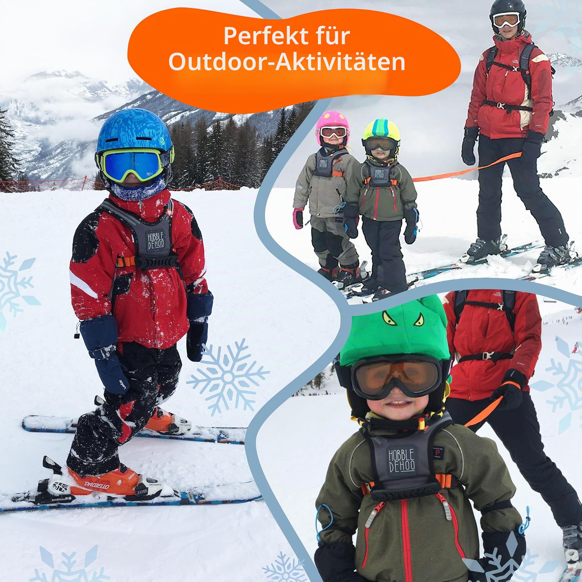 Hobbledehoo Active Kinder Ski- & Snowboardgeschirr & Leine für Kinder - Premium-Trainingsskigeschirr zum Unterrichten und Trainieren Ihres Kindes