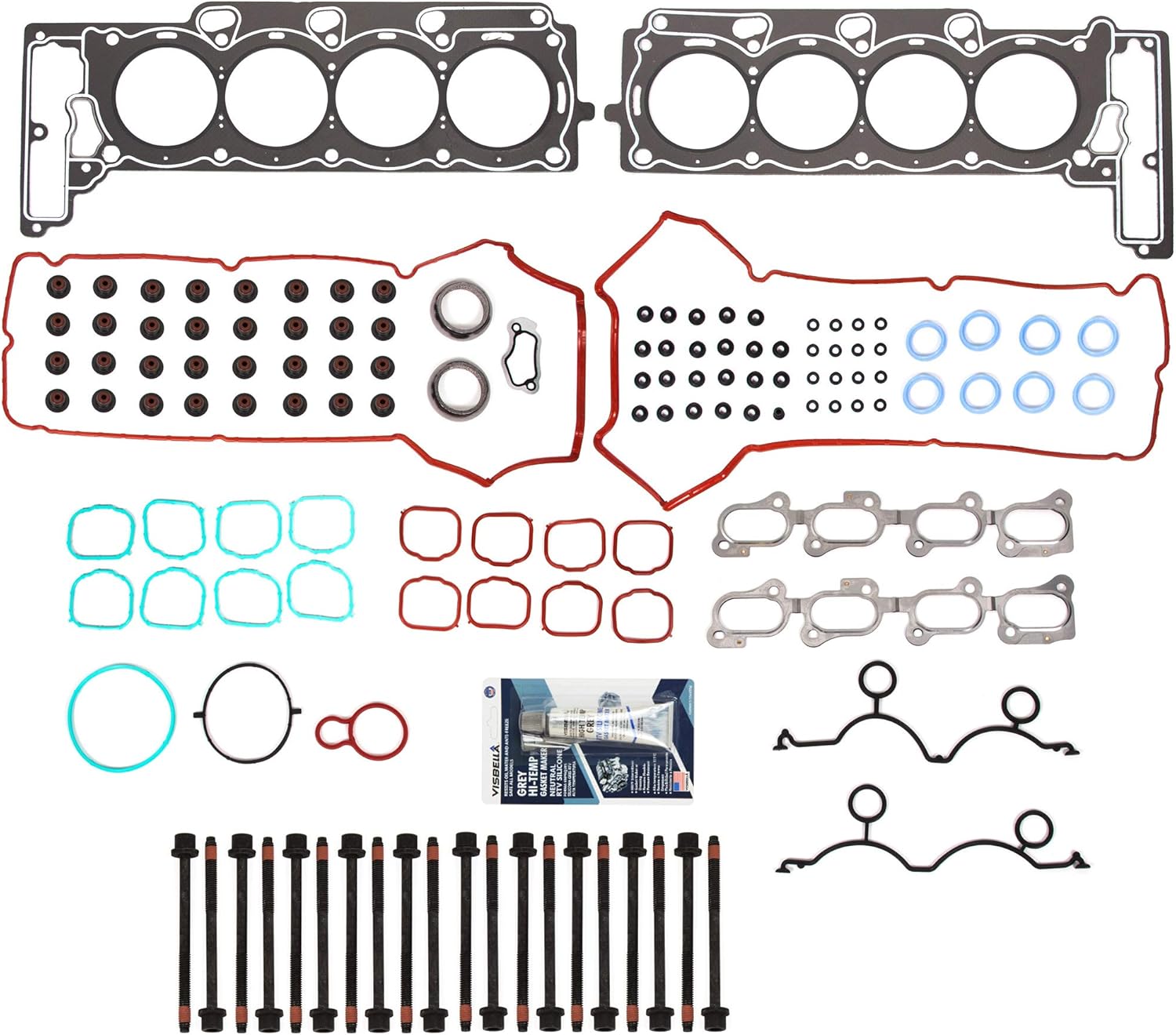 MA-9761251603 Head Gasket Bolts Set Compatible With/For 04-10 Cadillac SRX STS XLR 4.6 DOHC 32V VIN A