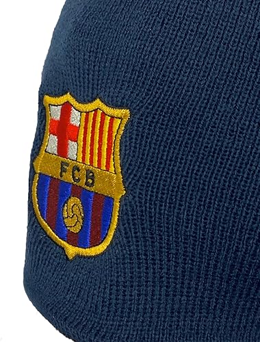Miniatura 4 de Gorro de punto para niños del FC Barcelona con escudo oficial de fútbol, talla única