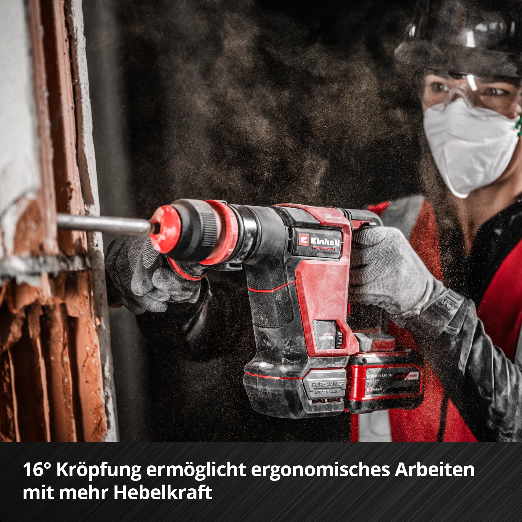 Einhell SDS Plus Fliesenmeißel 75x250mm (gekröpfte Form, Spatenkopf, große Arbeitsfläche, vielseitig einsetzbar, SDS Plus-Schaft)