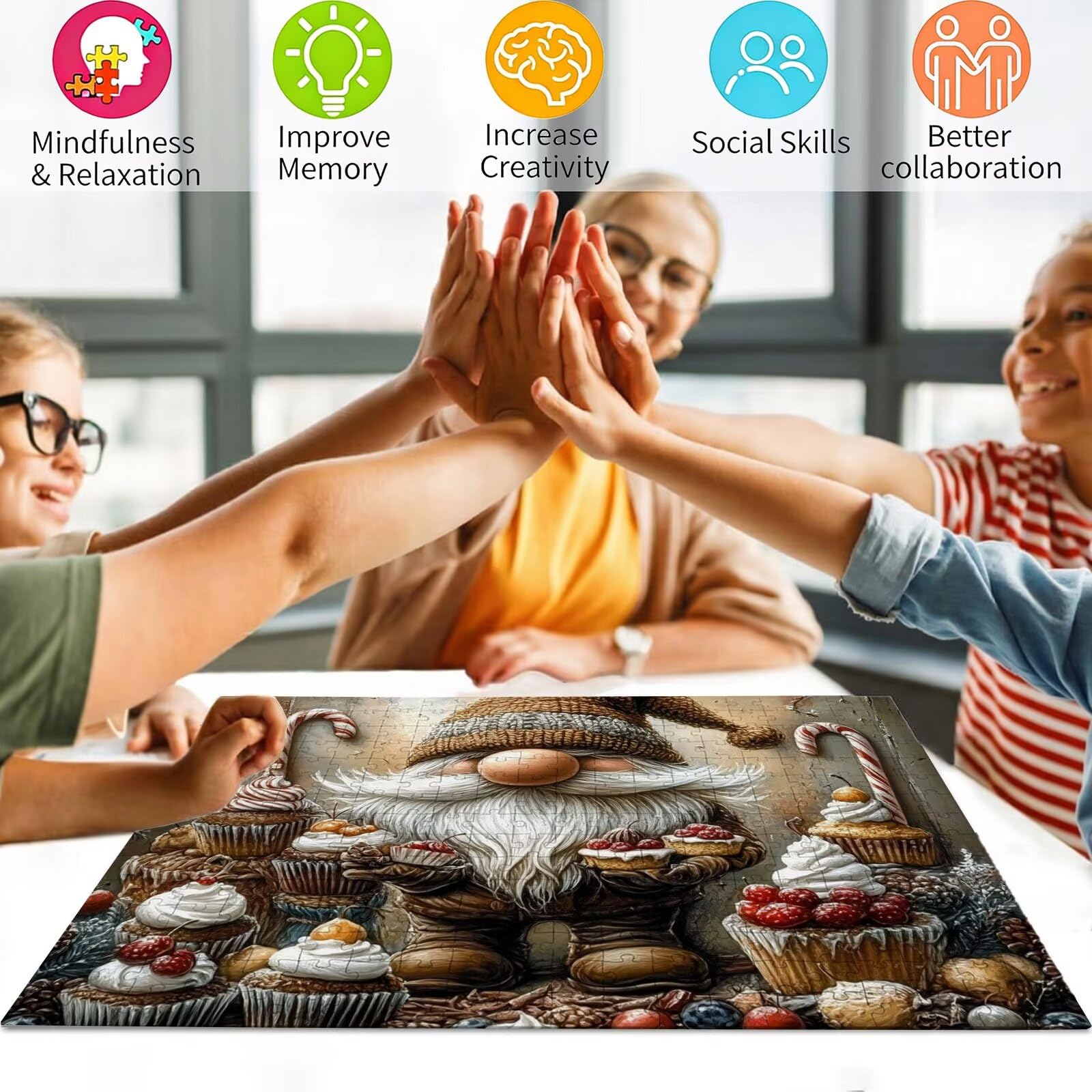 Puzzle 5000 elementów dla seniorów puzzle dla dorosłych duże 156,5 x 105,5 cm, ciasto puzzle gra edukacyjna wyzwanie, 5000 elementów klasyczne układanki na prezent dla kobiet i mężczyzn, dekoracja