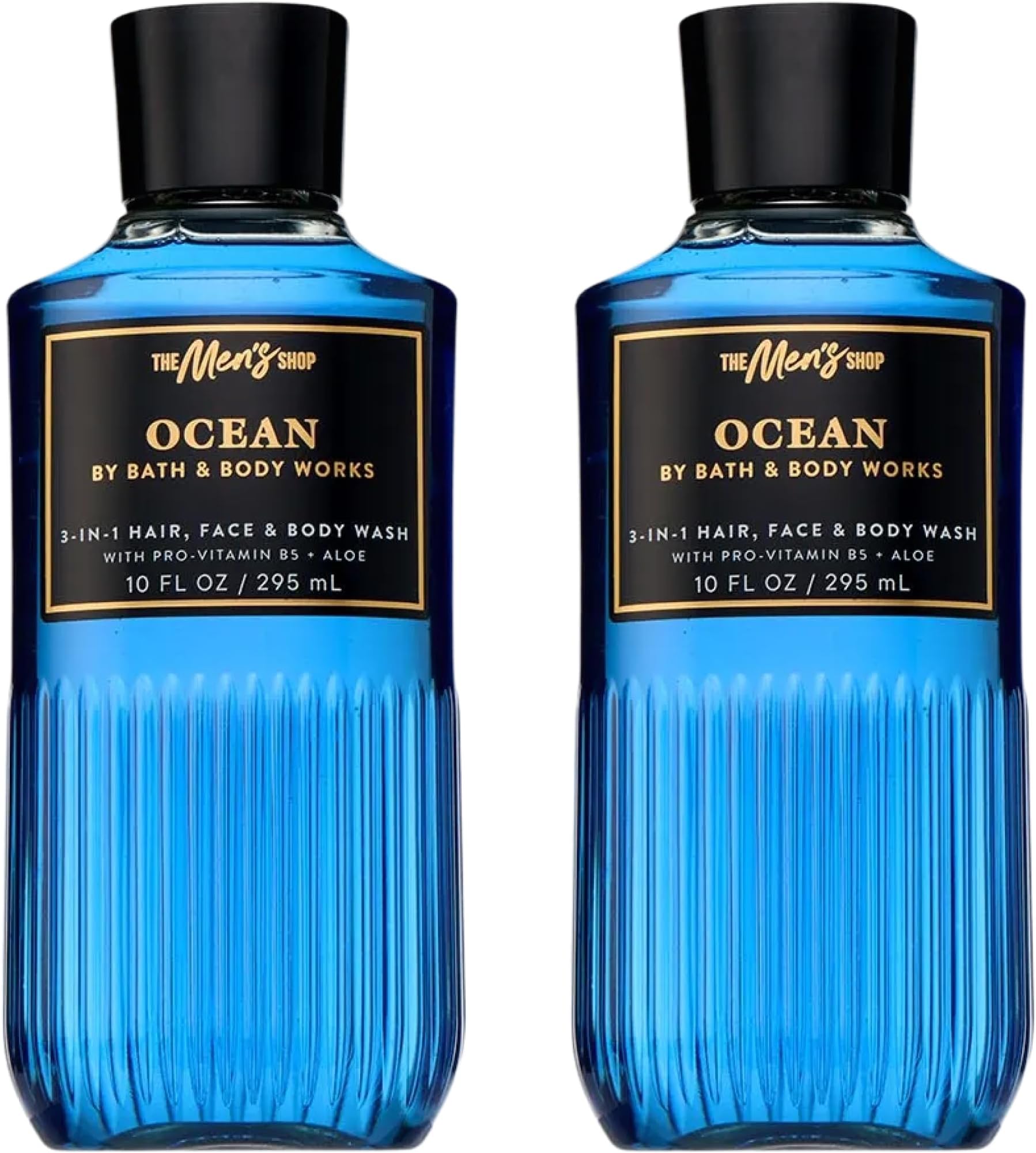 3-in-1 Hair, Face & Body Wash for Men – Ocean Scent, Men's Shampoo & Cleanser with Pro-Vitamin B5 & Aloe, Coastal Air & Cypress Scent, 10 fl oz - 2 Pack